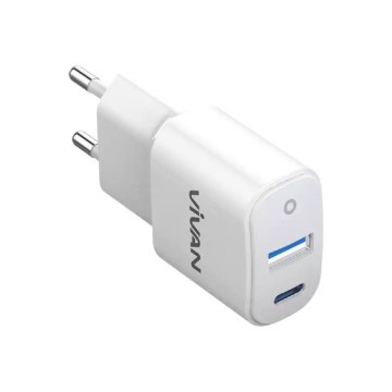 USB Adaptor Vivan Power Super II White + Cable Type C