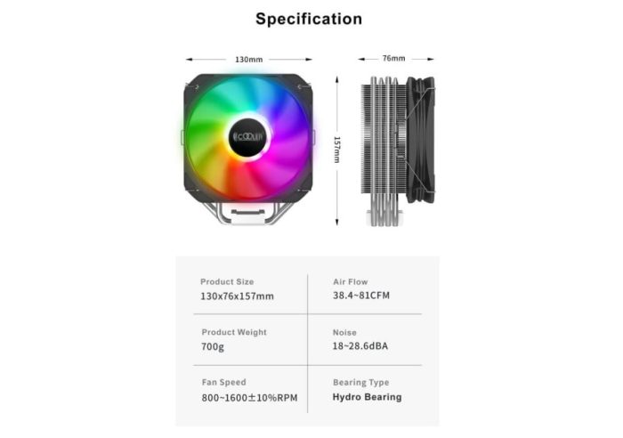 Mounters Fan Processor PC Cooler Paladin 400 400 ARGB 1700-5
