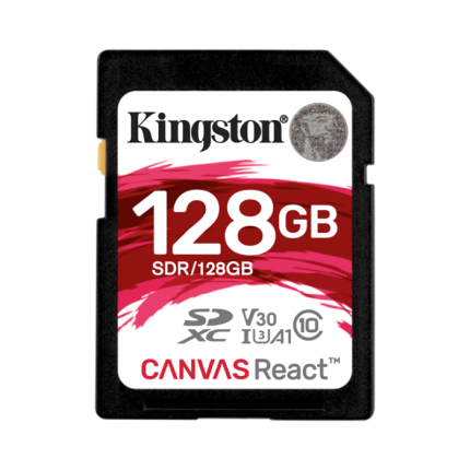 SD Card Kingston Canvas React 128GB C10 100MB/s