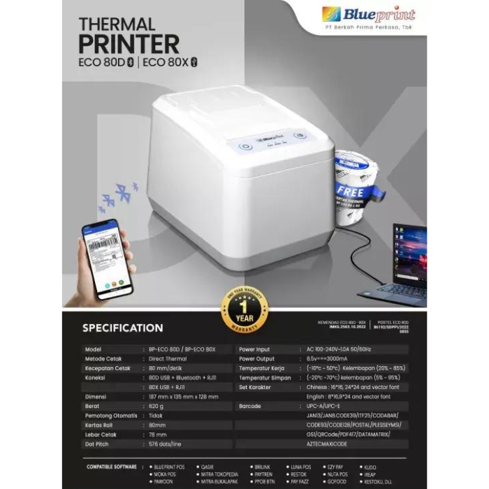Thermal Dekstop 80mm ECO 80x-3