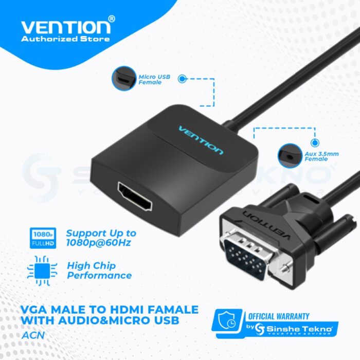 Converter VGA To HDMI+ Audio + USB Micro Vention ACNBB