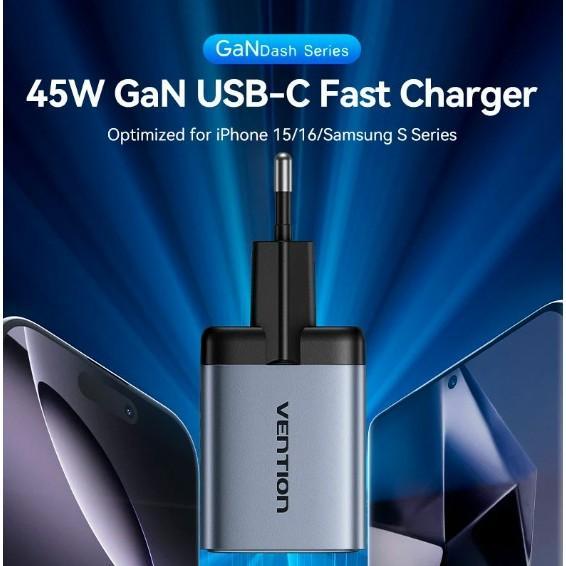 USB Adapter Vention Gan Dash 45W (FCDH0-EU)